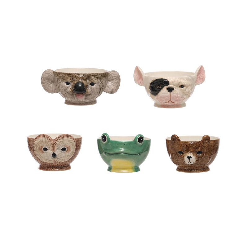 Bols en céramique en forme d'animal de différentes tailles