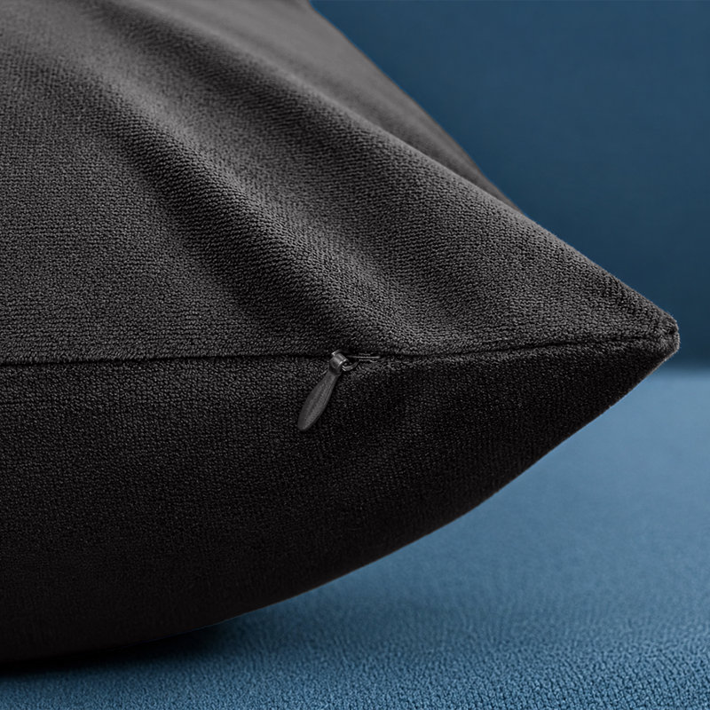 Luxury Velvet Soft Decorative Throw Cushion Cover Set of 8 Cases , Black