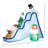 Jaanar Elf and Gingerbread Man on Ski Slope Inflatable