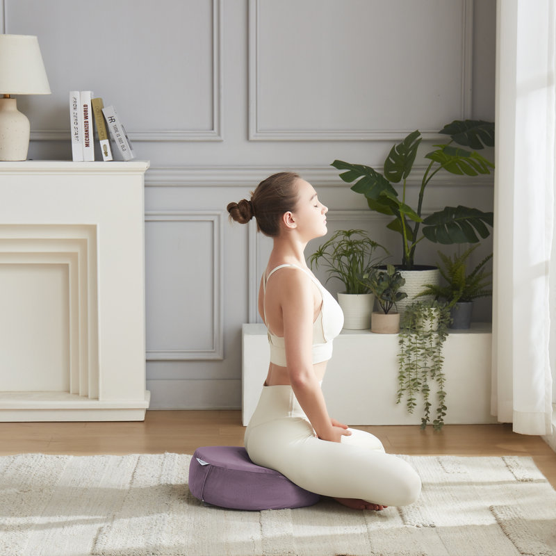 Coussin de méditation, coussin de yoga rond, Lavande