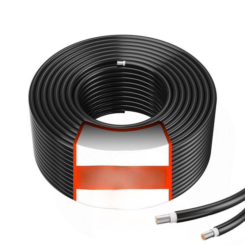 100FT Solar Panel Extension Cable 10AWG Waterproof PV 6mm² Cable Black