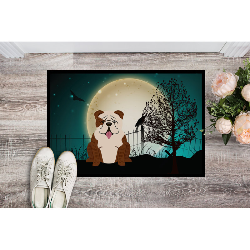 Tapis d'extérieur Owyhee Halloween, Rectangle 1 pi 6 po x 2 pi 3 po, Beige / blanc