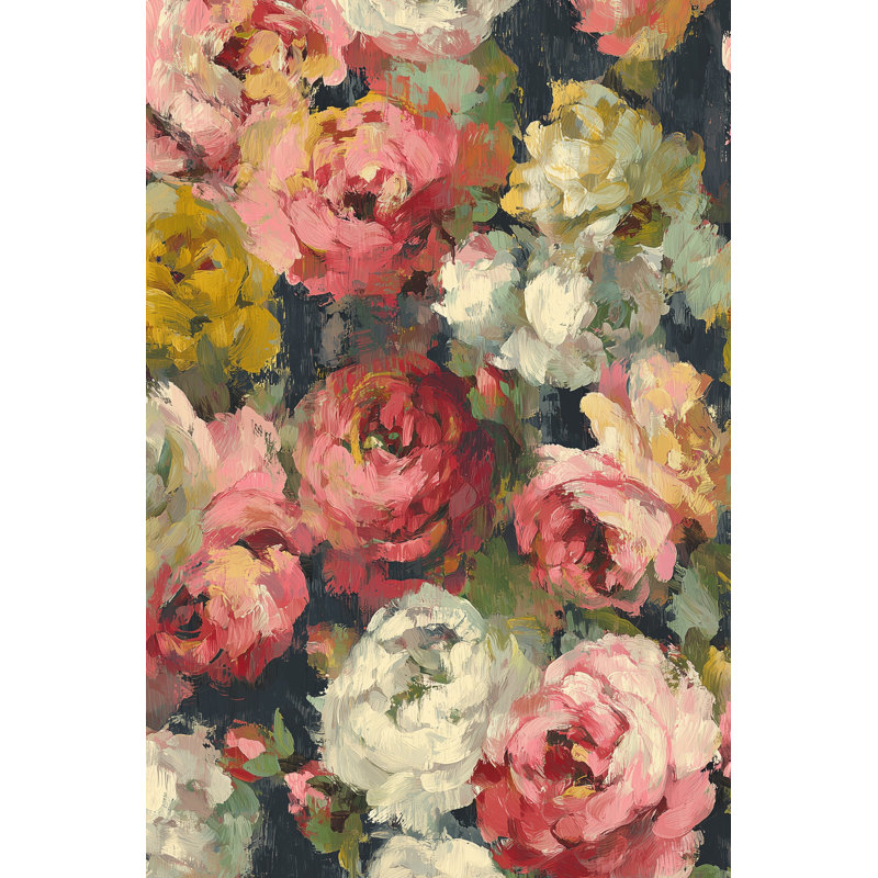 Lark Manor™ Floral Wallpaper Roses Mural Vintage Wall Decor | Wayfair
