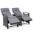 Patio Recliner Loveseat Chair with Adjustable Backrest and Built-in Storage Table-1432618466