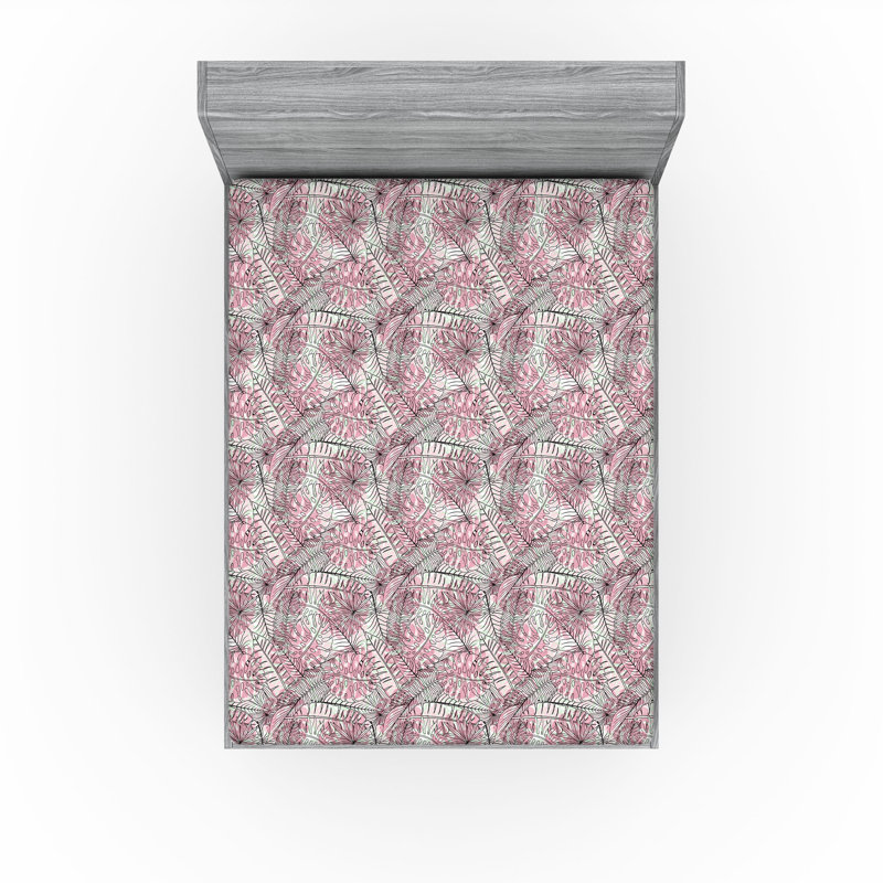 Drap-housse Ambesonne Exotic Wild Forest Hawaii, Drap-housse très grand californien