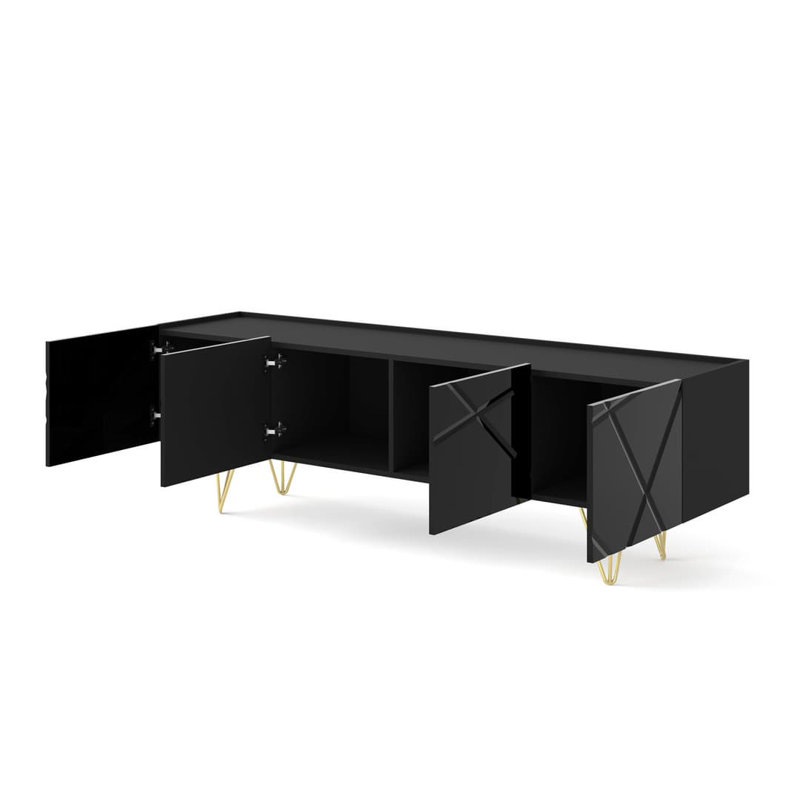 Ninave Unfinished TV Stand for TVs up to 50", Black