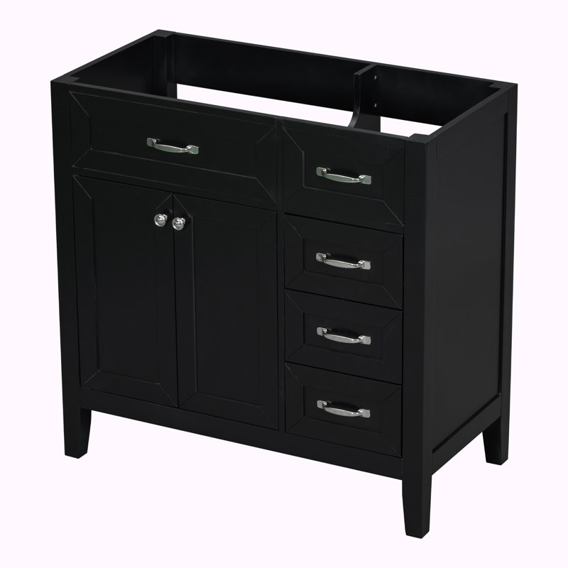 35,5 base de meuble-lavabo simple seulement, Noir