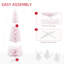 Arbre de Noël artificiel enneigé 6 pi, arbre de Noël mince avec branches réalistes et base en plastique pour décoration d'intérieur, rose-712922871-712922865