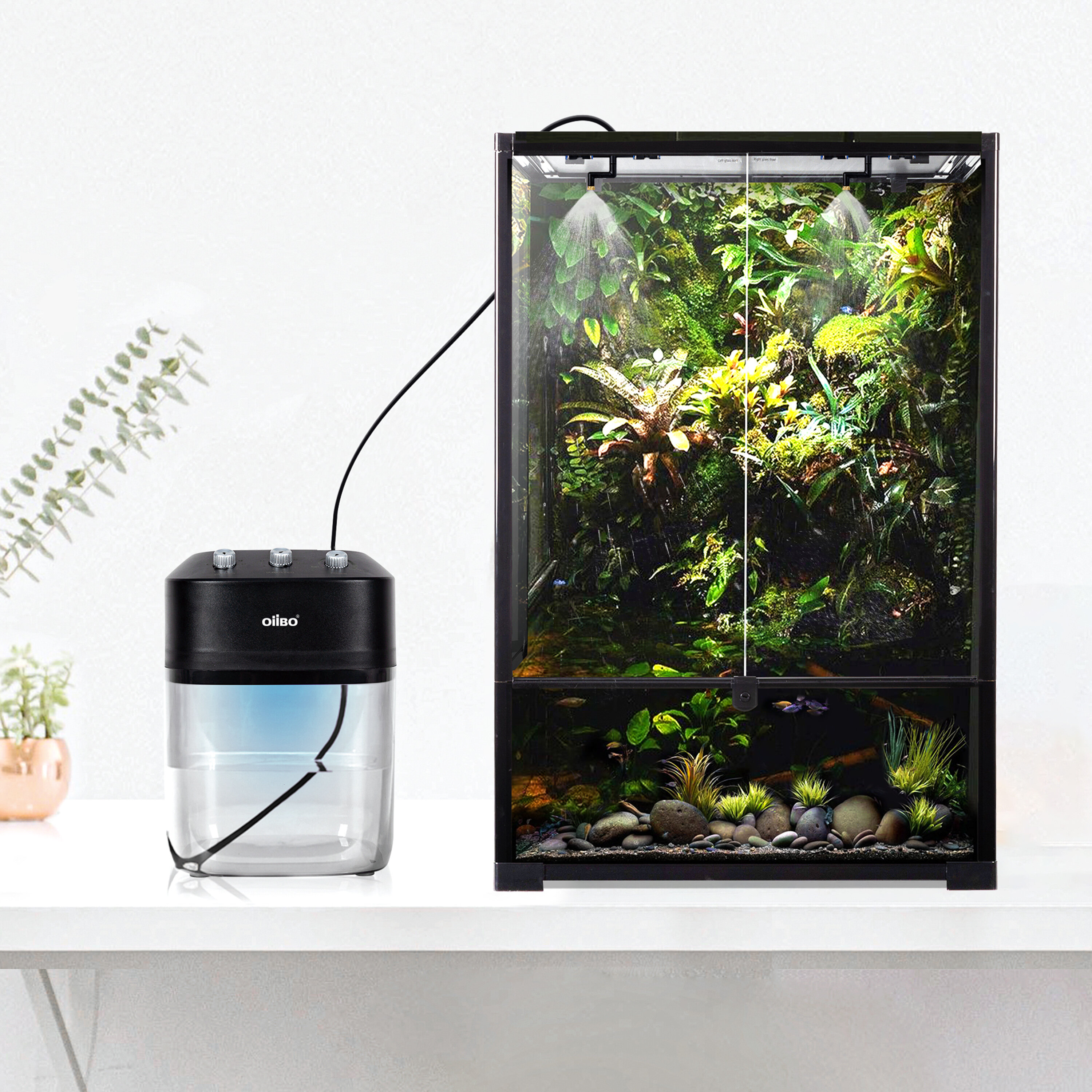 REPTI ZOO Mini brumisateur portable pour reptiles, système de brumisation  automatique pour plantes de reptiles, terrarium intérieur et extérieur