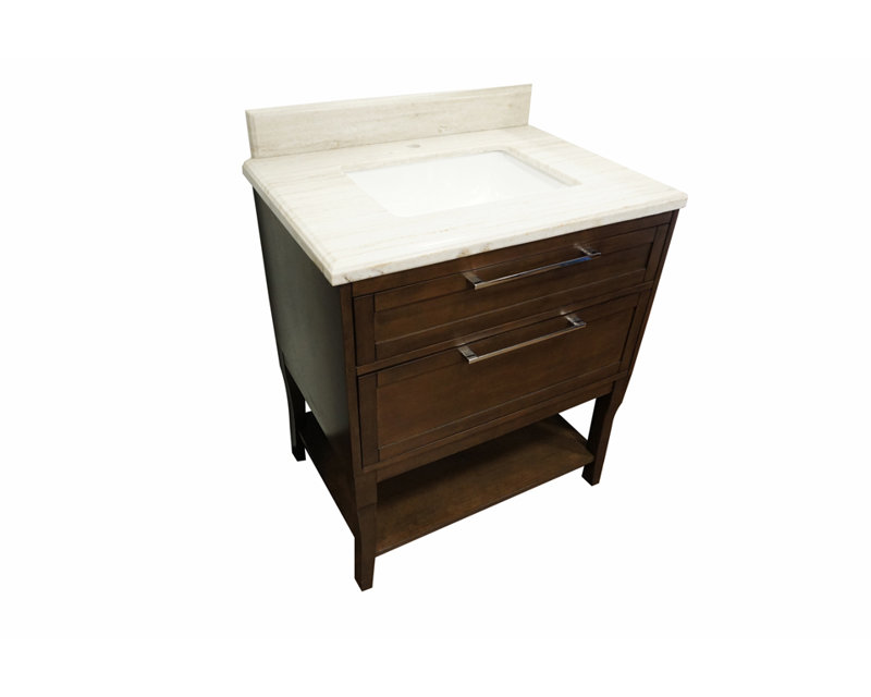 Ensemble de meuble-lavabo simple 30 po Oberon, Marbre sable de plage