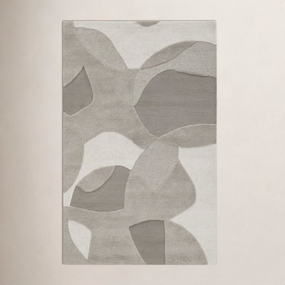 Natural Hand-Tufted Abstract Wool Rug