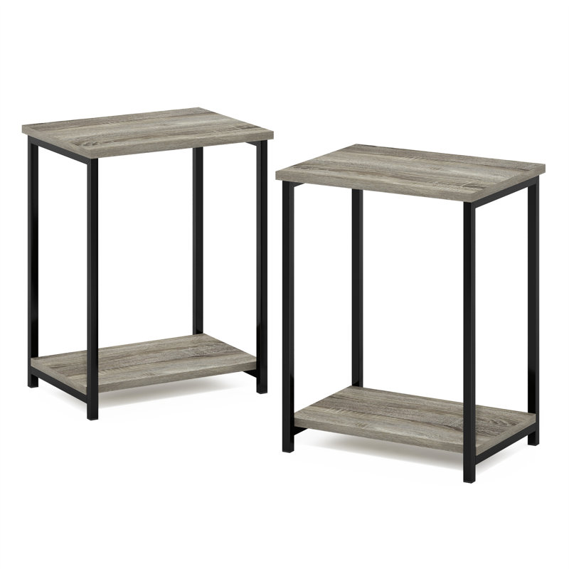 Aliyssa End Table Set, French Oak Gray/Black, 1, 19.7" H x 15.2" W x 11.7" D