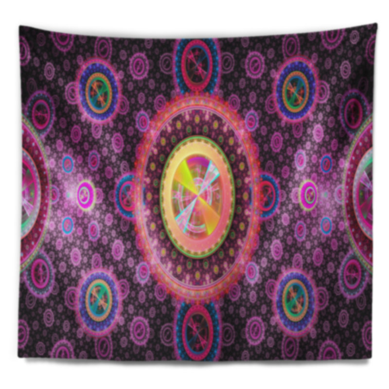 Tapisserie abstraite psychédélique abstraite rose vif, H 50 po x l 60 po