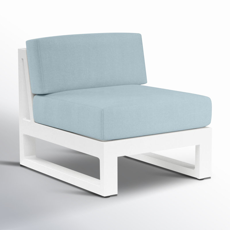 Camela Aluminum Outdoor Armless Lounge Chair , Sunbrella® Cushions Included, Canvas Skyline Sunbrella®