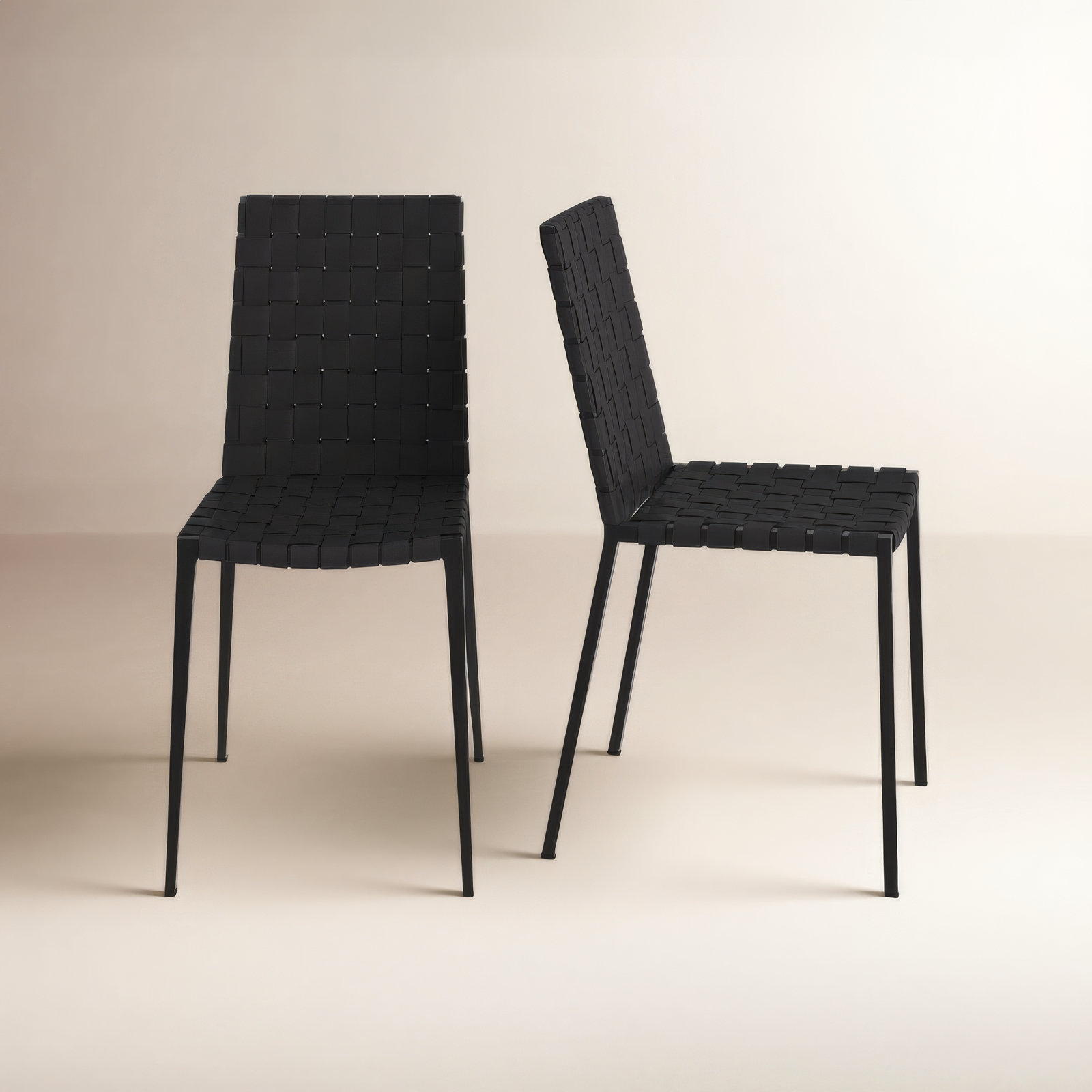 Brett Leather Upholstered Side Chair, Black, Black