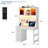 Computer Desk with Hutch and LED Lighting-1478279894