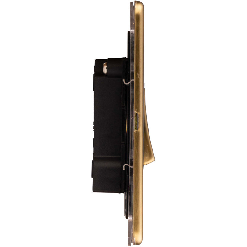5 PACK 1 Gang Single Light Switch SCREWLESS MATT WHITE 2 Way 10A Slim Rocker, Brass, Gold