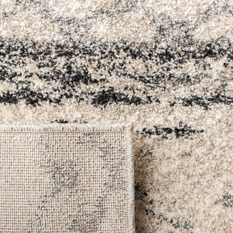 Tapis performance à motif abstrait rétro Sabang, Carré 4 pi