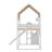 Full Size House Bed With Canopy & Slide, Built-In Bookshelves, Solid Wood Loft Frame-2044690716