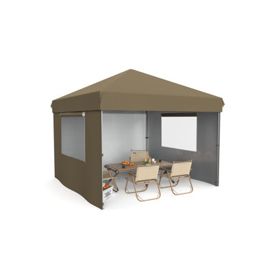 10x10 Pop Up Canopy Tent Outdoor Canopy with 4 Removable Sidewalls Heavy Duty Commercial Instant Tent Shelter (10x10FT/3 Side Walls)