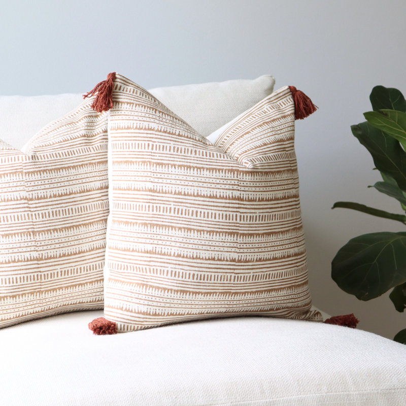 Cotton Pillow Cover, 18" H x 18" W