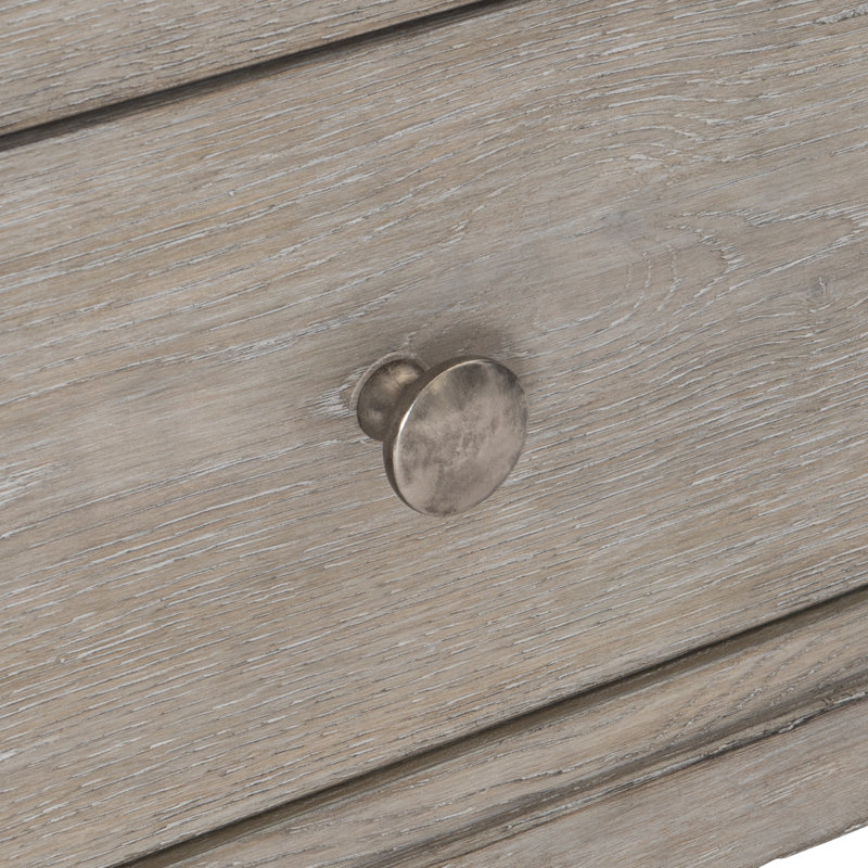 Gray Transitional 3-Drawer Nightstand with Zinc Pulls