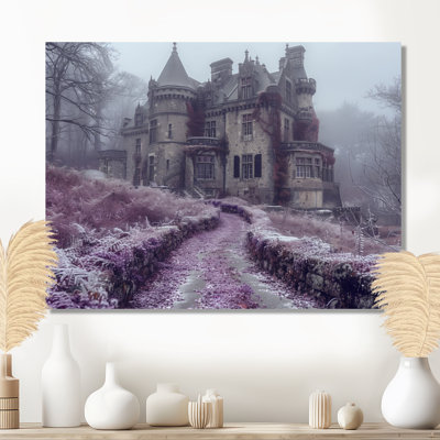 Monochrome Fog Castle Flowers In France II - Castles Wall Decor