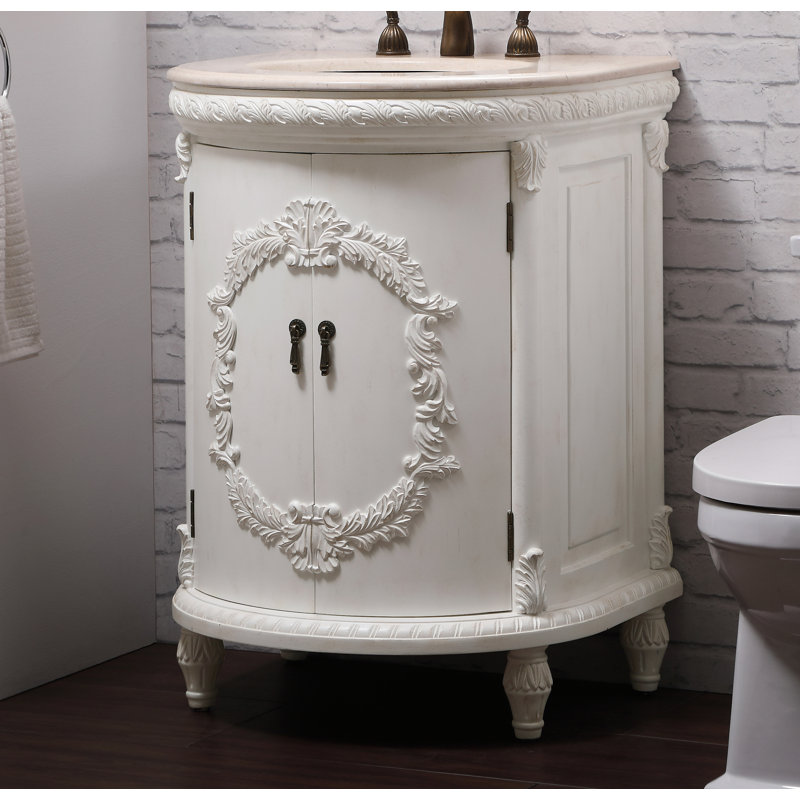 Ensemble de meuble-lavabo simple 25 po Aravale, Blanc antique