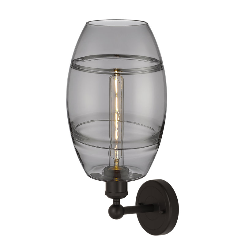 Applique murale en acier Bettylou, Gris fumée clair, H 12,13 po x l 8 po x P 8,5 po, Bronze huilé