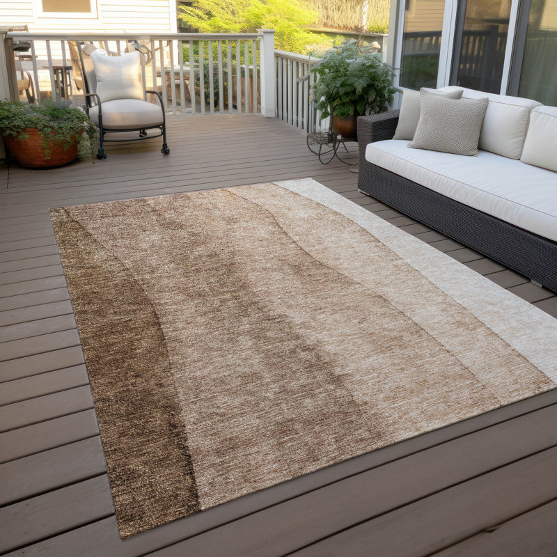 Lavonia Washable Ombre Indoor / Outdoor Rug, Rectangle 5' x 7'6"
