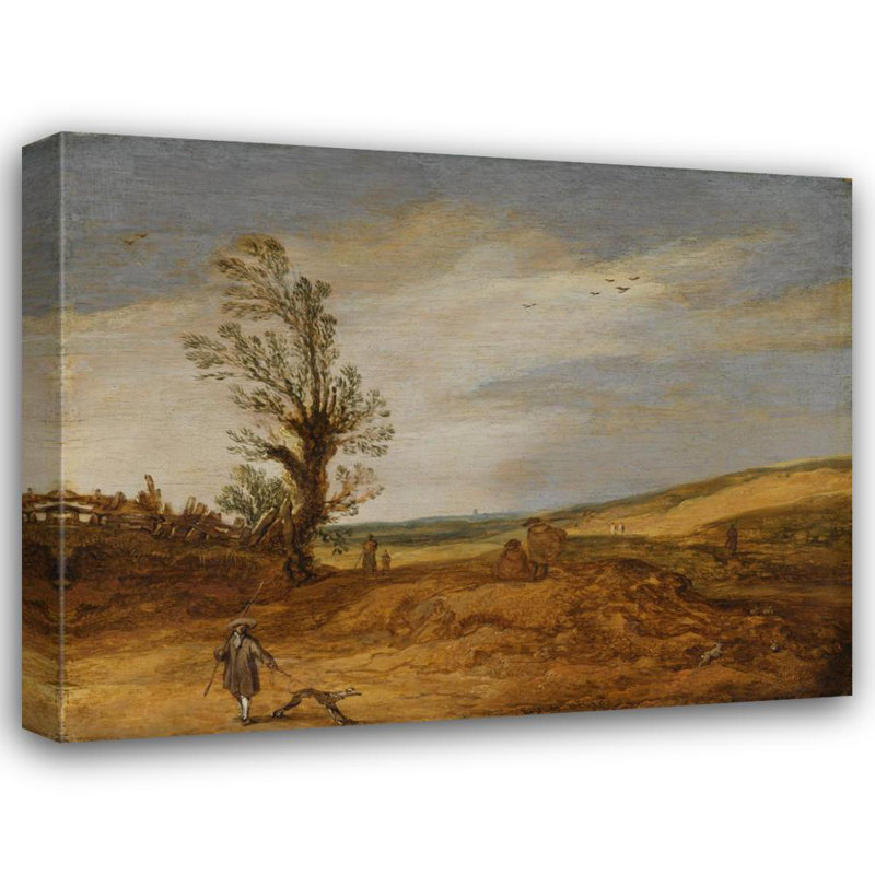 "A View in the Dunes" par Esaias Van De Velde - Art mural sur toile tendue avec châssis, H 24 po x l 17 po
