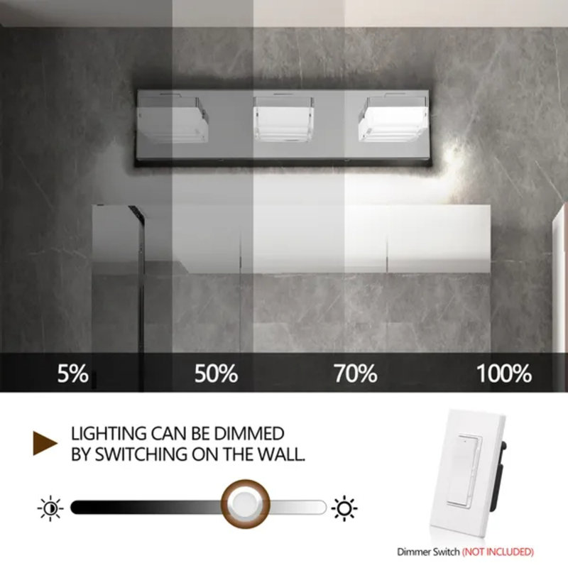 Applique murale 18 po à 3 lumières pour salle de bain 18 po