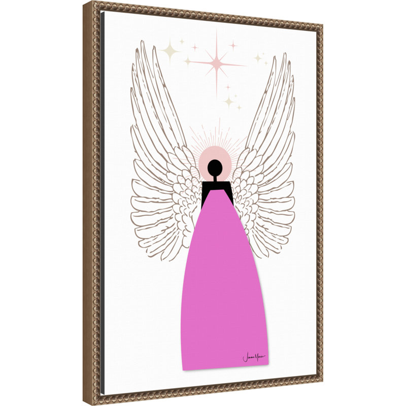«Angel in Fuchsia Christian Art» par Jemma Morris, reproduction d'art sur toile encadrée, 16 x 23