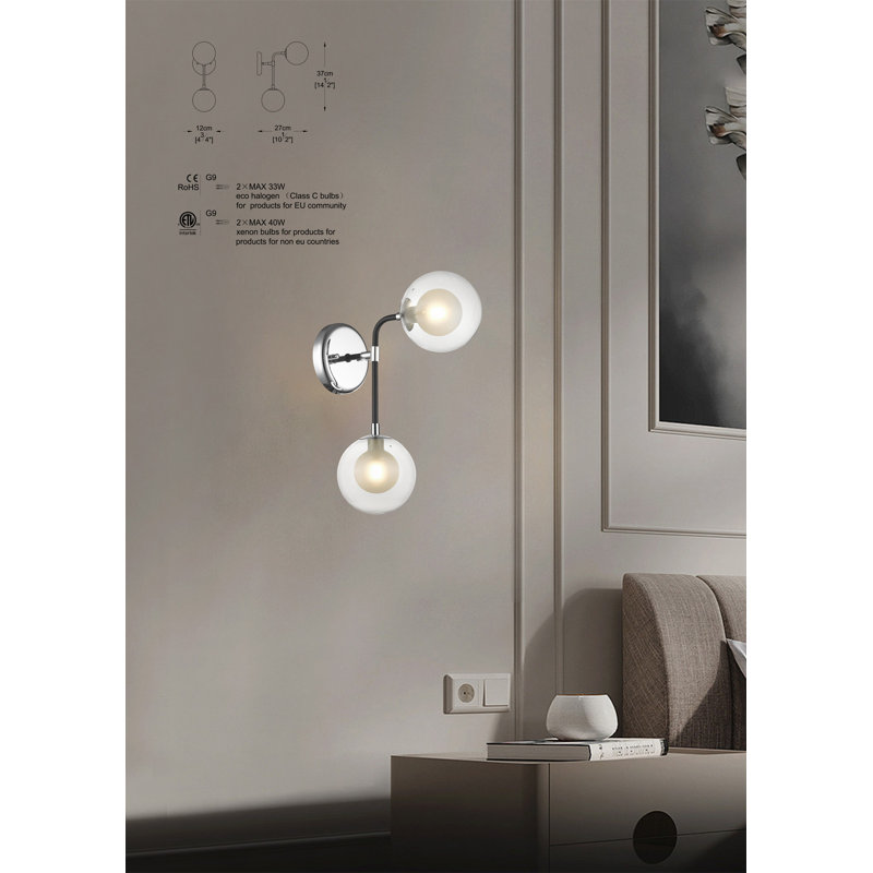 Baidy Armed Sconce, Chrome