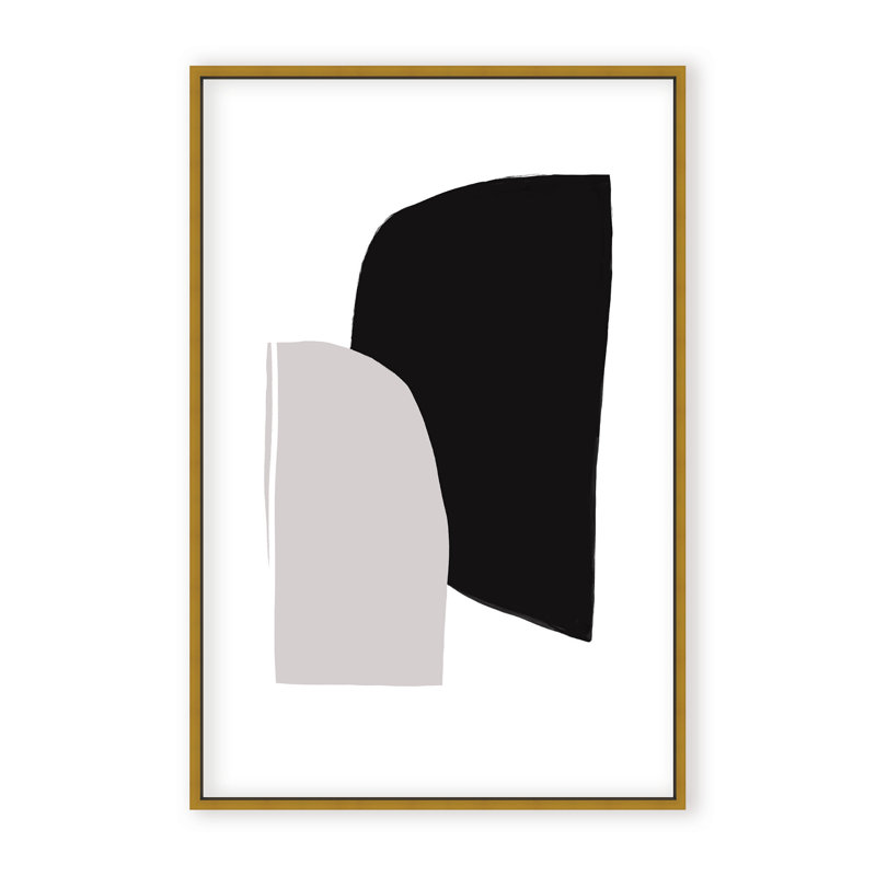 Abstract " Abstractions No 5 " by Anastasia Sawall, 24" H x 16" W x 1.125" D, Framed Print, Black