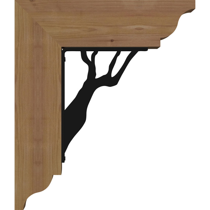 Support triple en acier Damon, H 16 po x P 13 1/2 po, Cèdre rouge de l'Ouest l 3 1/2 po x T 4 po (lisse