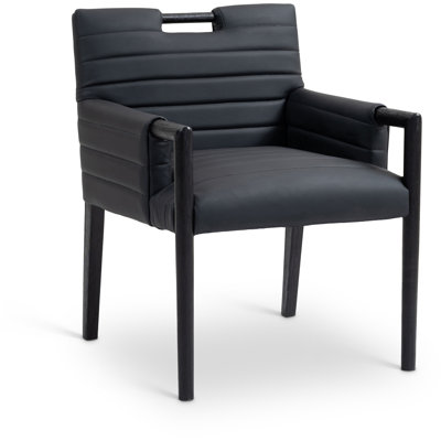 Jaynia Vegan Leather Dining Arm Chair