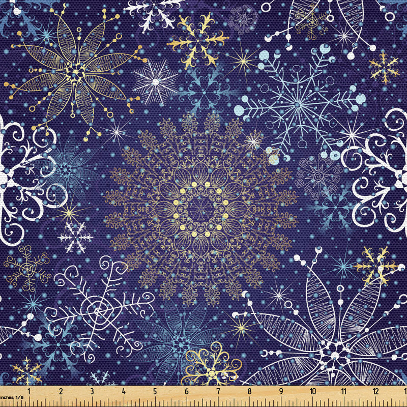 Akerley Snowflakes Christmas Art Fabric