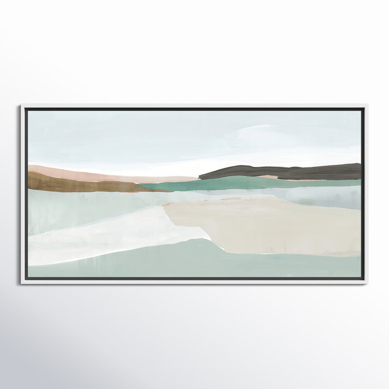 Sole of the Land I Floater Frame Painting, 21.5" H x 41.5" W, Espresso