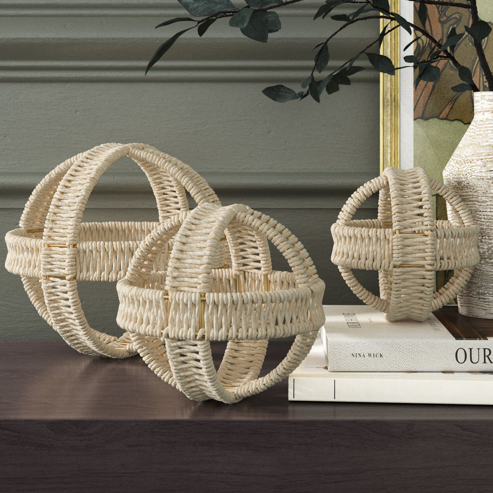Nick 3-Piece Sculpture, Cream