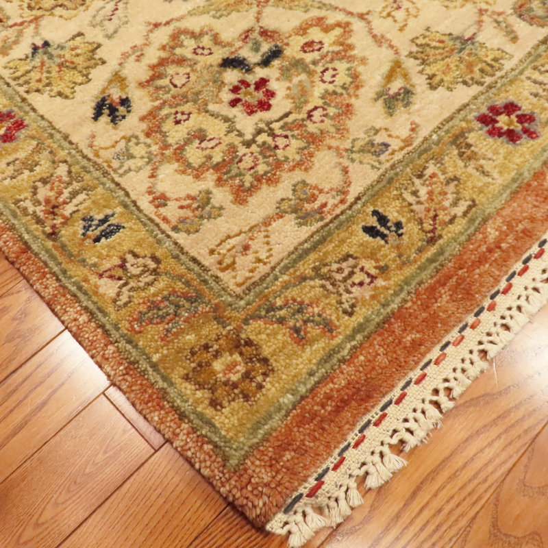 Sovereign Hand Knotted Wool Area Rug in Pink, Rectangle 9' x 12'