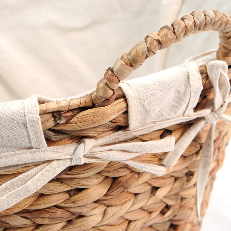 Panier à linge en osier et jacinthe