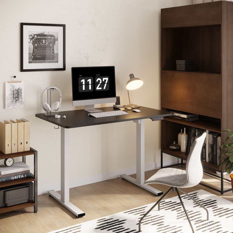 Bureau debout réglable Dojtcho Home Office, Noir / gris, H 47,6 po x l 40 po x P 24 po