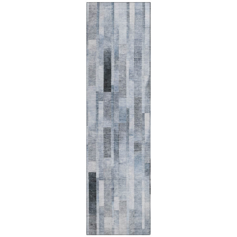 Laventhia Blue Washable Indoor-Outdoor Rug - LOOMLAN, 2'3" x 7'6"