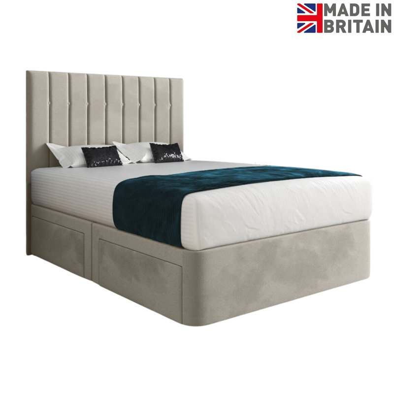 Anastasiya Upholstered Bed, Single (3'), Beige