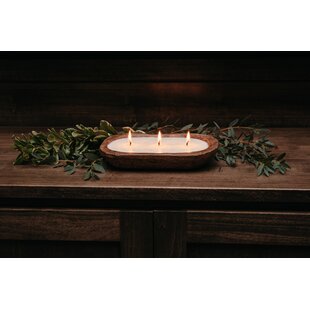 10x14 inches Wooden Dough Bowl Boat Waxed Candle