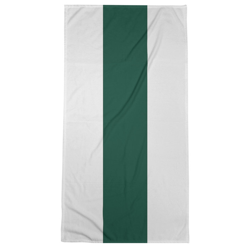 Bath Towel, Green /Off White