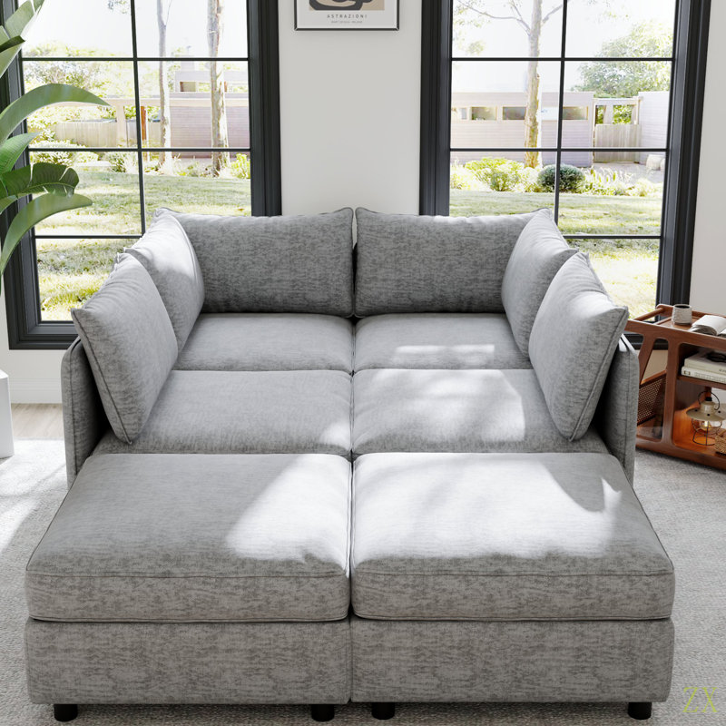 Canapé modulaire modulaire, siège convertible avec rangement, canapé-lit modulaire, combinaisons modulaires flexibles en tissu pour le salon