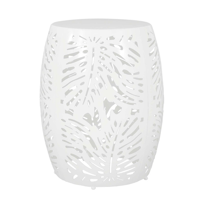 Metal End Table,Outdoor Use,Living Room, White