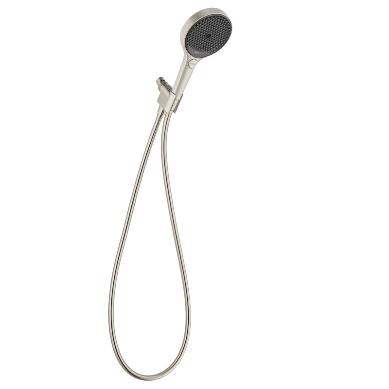 Ensemble de pomme de douche à 3 jets avec boyau de douche et support pour bras de douche Hansgrohe Rainfinity, Nickel brossé